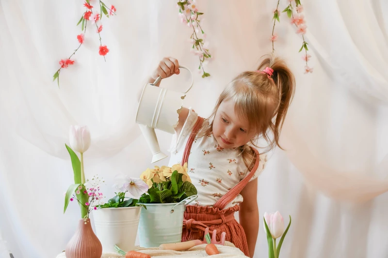 Frühlings-Mini-Shooting Nordhausen – Mädchen mit Gießkanne