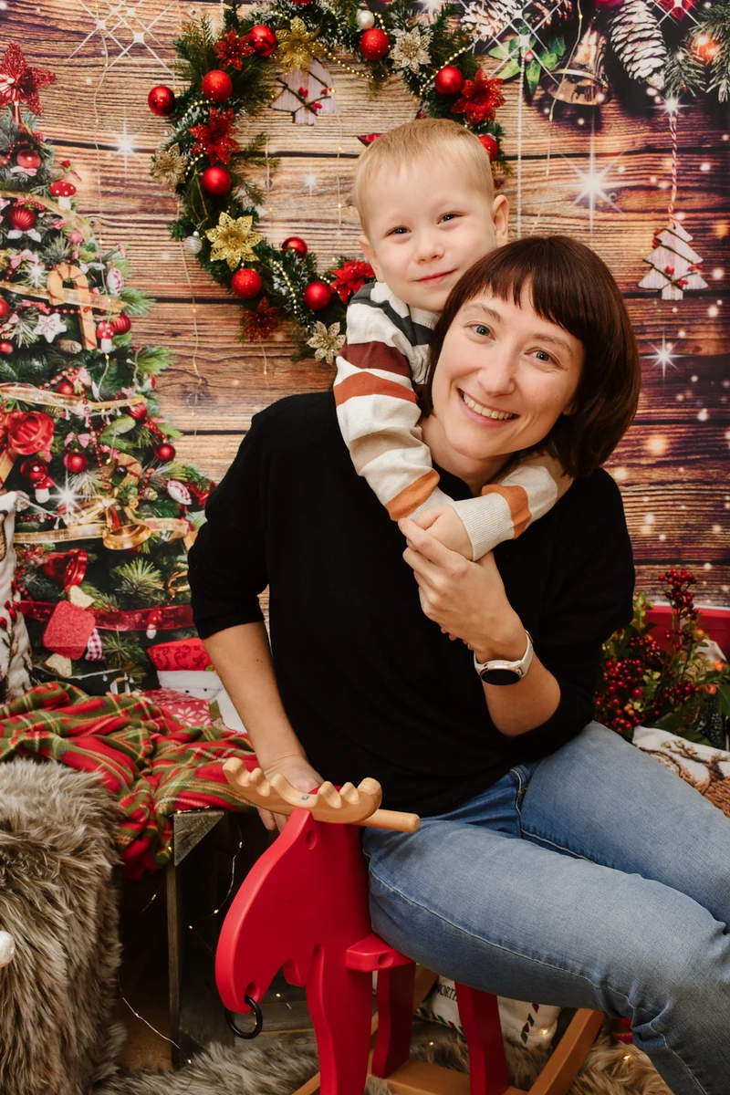 Weihnachts-Mini-Shooting Nordhausen – Mutter mit Sohn am Weihnachtskranz